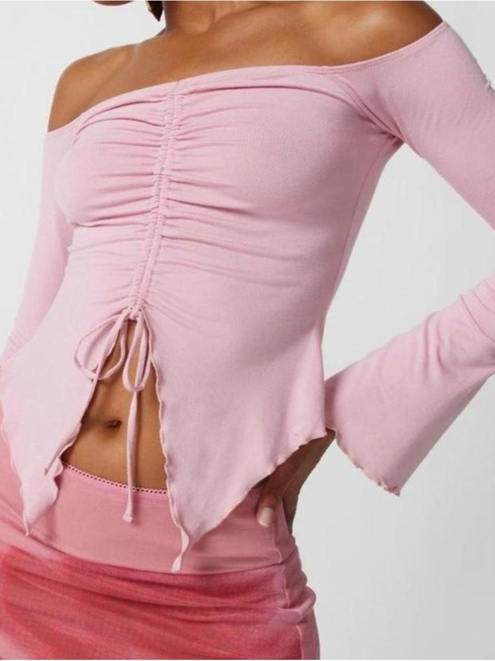 Urban Outfitters Olive Green Ruched Sexy Crop Top